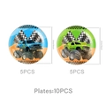 Monster truck themed 9-inch disposable paper plates for boys birthday party, 10 pieces - 9 Inch Plates (10PCS)