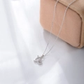 S925 silver Capricorn zodiac pendant necklace with micro-paved crystals on jewelry box - Capricorn Silver Color