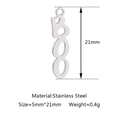 Polished stainless steel Boo letter pendant for Halloween jewelry making, 21mm size - BOO Letter / Steel