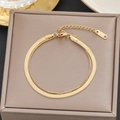 Bracciale a doppio strato in oro 18k con catena a serpente e chiusura a moschettone - Catena a Serpente a Doppio Strato Dorata (5118)