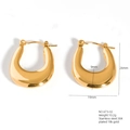 U-vormige 18k vergulde roestvrijstalen onregelmatige oorbellen met gepolijste afwerking - U-Vormige Hoefijzerstijl (26x19mm)
