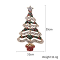 Golden Christmas tree brooch with colorful rhinestones and dimensions 55mm x 31mm - Gold Frame Multicolor Stone Style (Christmas Tree 5)