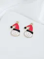 Detail view of two enamel cat charms with red Christmas hats for DIY jewelry - Christmas Cat (30)