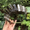 Smoky quartz crystal crown headband with silver wire wrap and moon crescent charm - Smoky Quartz