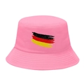 Unisex pink bucket hat featuring a stylish brush-style German flag graphic design - M / 10# Graffiti Flag - Barbie Pink