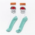 Süße transparente Mesh-Socken mit Wassermelonenmuster und bunten Akzenten in Orange - Einheitsgröße / Wassermelone