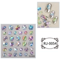 Strass quadrati iridescenti per nail art con rilievo 5D argento lucido, stile RJ-0054 - RJ-0054