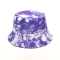 Summer tie-dye purple and white bucket hat in canvas for sun protection and outdoor style - M (56-58cm) / Purple