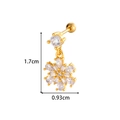 Gouden sneeuwvlok kraakbeen piercing met zirkonia en 1,7 cm lengte aanduiding - Sneeuwvlok Hanger (0181-3#) / Goud