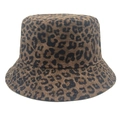 Detailed close-up of leopard print corduroy bucket hat texture and reinforced stitching - M (56-58cm) / Coffee Leopard (5#)