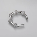 S925 sterling zilveren ear cuff met geometrisch wikkelontwerp en fonkelende zirkonen - Clip-On Earrings / Witgoud (Enkel)