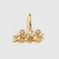 Colgante de ola en acero inoxidable dorado de 14K con circonitas blancas - Acuario (XP49550) / Dorado