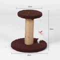 Small cat climbing frame with sisal scratching post and hanging mouse toy, 20cm - Round Small 20cm Height / Brown