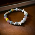 Bracelet perlé coloré avec étoiles et champignons en céramique et perles roses craquelées - 4# Bracelet-Chat Étoile Coloré