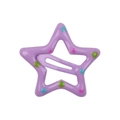 Detail of purple star-shaped hair clip with colorful dots and matte finish - Style 28-Dark Purple with Polka Dots
