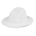 Detailed view of the pure white wool felt fedora showing the smooth fabric texture - Adult 56-60cm / Thickened and Hardened / White