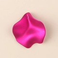 Macro detail of a wavy magenta acrylic petal charm with a single hanging hole - 10Pcs Large / Pearlescent Rose Red