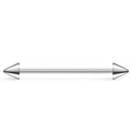 Silver surgical steel industrial barbell with cone ends for body piercing jewelry - 1.6mm Gauge x 16mm Length x 5mm Cone