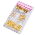 Golden dreadlock beads kit including hollow metal rings, beads, and gold thread in a set - Style 2 (Gold Decorative)