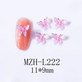 Detailed view of 3D resin butterfly nail charms in gradient pink with shimmer effects - Pink Purple Gradient Butterfly (L222)