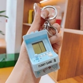 Light blue mini arcade game keychain with joystick and LCD screen for nostalgic fun - Blue Mini Arcade Game Console