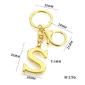Polished gold metal letter S keychain with lobster clasp and round key ring attachment - Gold Letter S