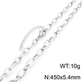Sleek silver stainless steel cross chain necklace with lobster clasp and adjustable link - Silver Lobster Clasp Adjustable Style (KN289071-Z)