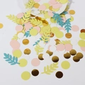Set de confeti colorido con hojas y círculos para decoración de mesa de cumpleaños - Hojas Amarillas/Azules + Círculos de Oro/Rosa/Blanco/Amarillo (200pcs)