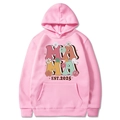 Felpa con cappuccio rosa Mama Est 2025 Coquette con stampa floreale vintage in cotone - S / Rosa