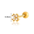 Pendiente de flor dorada para cartílago con circonitas y escala de 0,38cm - Oro Blanco (HSPJ0175)