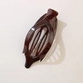 Elegant tortoiseshell patterned oval hair claw clip in dark brown polished finish - Jelly Wine Red