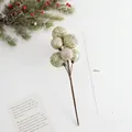Tige de baies de Noël or champagne avec paillettes et pic floral scintillant de quarante cm - 40CM / Champagne