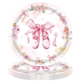 Assiettes en carton jetables sur le thème du ballet avec fleurs pour fêtes d'anniversaire - Petites Assiettes