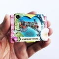 3D Cinque Terre fridge magnet with heart frame and shells, Italian souvenir piece - Cinque Terre Frame