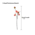 Lifelike 5-head orange persimmon branch decoration with 71cm height on white background - 1661-Artificial 5-Head Persimmon Branch