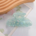 Iridescent light blue acetate hair claw clip with pearlescent finish for women - Iridescent Light Blue