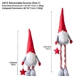 Telescopische kerstkabouter verstelbaar van 80 cm tot 130 cm in rood en grijs - Telescopische Lange Poten Kabouter Stijl (A410-1) / 130cm
