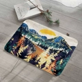 Tappeto assorbente in flanella con paesaggio montano e retro antiscivolo per casa - 40x60cm / Stile 4