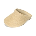 Handwoven raffia open top sun hat with adjustable headband for women summer UV protection - Beige Brown