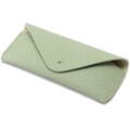 Astuccio per occhiali verde salvia con trama a coccodrillo e bottone a pressione dorato - Verde Erba