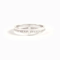 Elegante anello a croce in argento S925 con zirconi scintillanti dal design minimal - US 5 / Oro Bianco