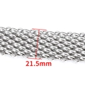 Wide 21.5mm silver stainless steel multi-row chain necklace for DIY jewelry making - Polished 9-Row Chain 21.5mm