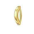 Polished gold finish stainless steel butterfly belly button ring with mirror reflection - Gold Curved Clip