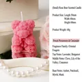 Pink rose-textured bear scented candle handmade with soy wax for home decor - Small Rose Bear Rose Pink (Scent: Sweet Persimmon & Coriander)