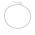 Collana classica a catena cubana in acciaio inossidabile argento con moschettone - Stile Sottile Corto / Colore acciaio