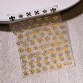 3D Relief Nagelsticker in Gold und Schwarz mit Lilien- und Sternmustern M-025 - Goldenes Vintage-Totem-Stil (M-025)