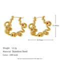 Colorful Zircon Twisted Earrings - Gold