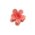 Transparent coral pink frangipani hair claw clip with a glossy floral finish - Gradient Red