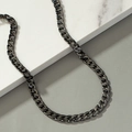 Collana a catena cubana nera classica per uomo e donna su fondo in marmo - Nero