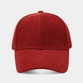 Detail view of burgundy cotton baseball cap with classic six-panel design and ventilation - Adjustable / Burgundy